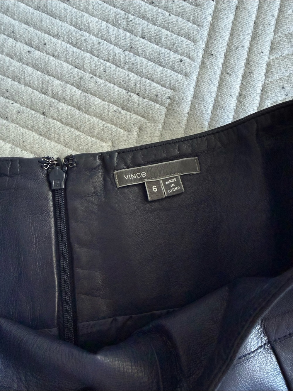 Vince Blue Leather Mini Skirt